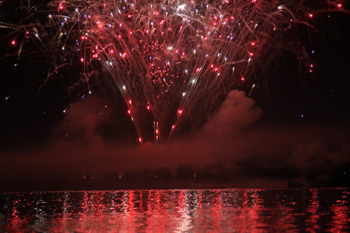 Fireworks over North Twin Lake